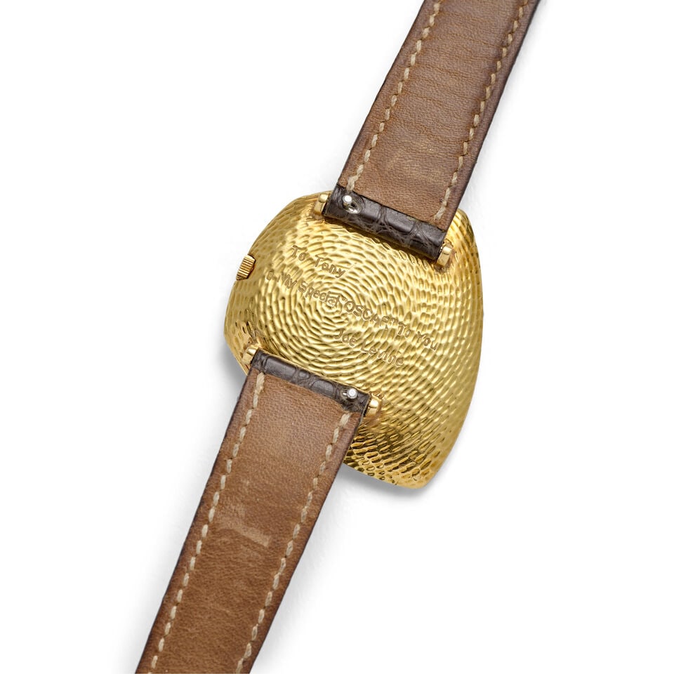 PATEK PHILIPPE. A FINE 18K GOLD ASYMMETRICAL MANUAL WIND CONVERTED WRISTWATCH Ricochet, Ref: 788... - 4