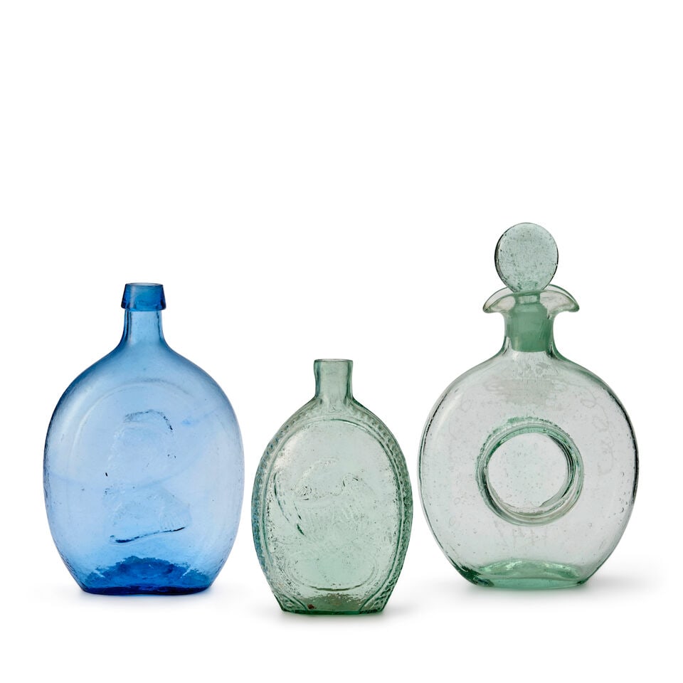 Three Blown Glass Bottles North America, 18th and 19th century - 2