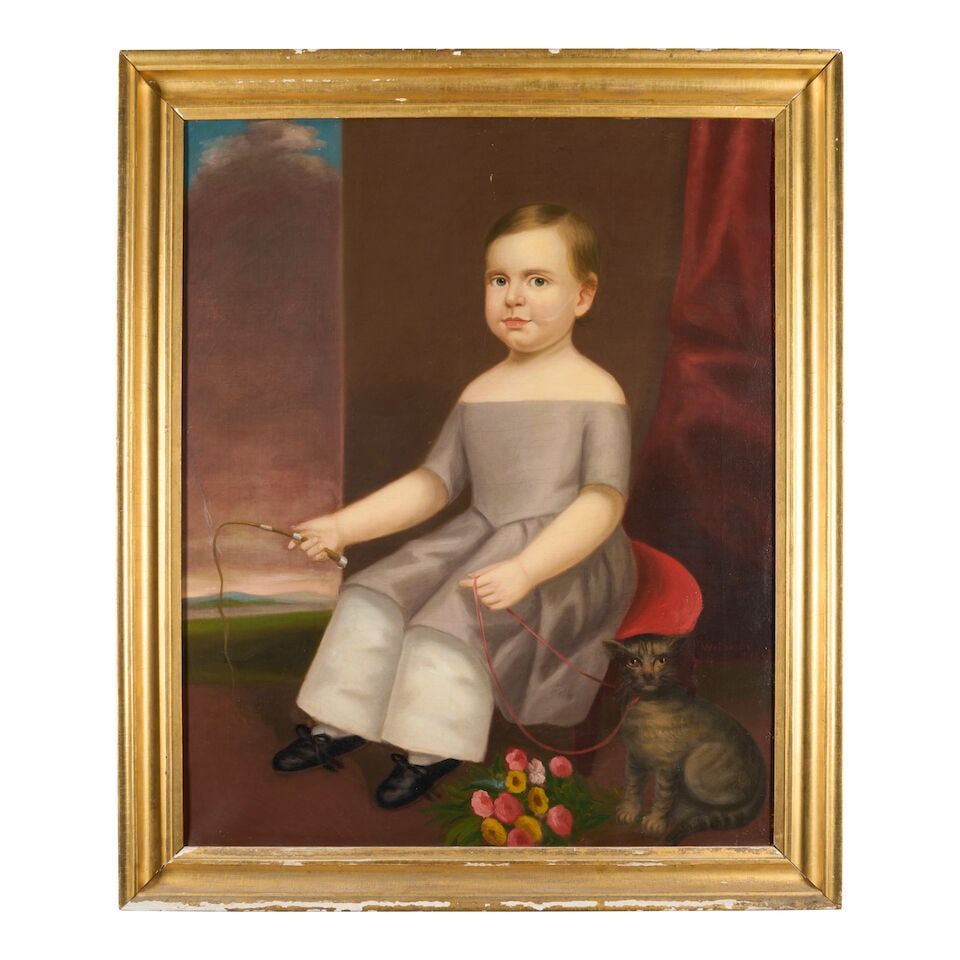 Isaac Augustus Wetherby (American, 1819-1904) Portrait of a Child with Cat (Painted in 1845.) - 3
