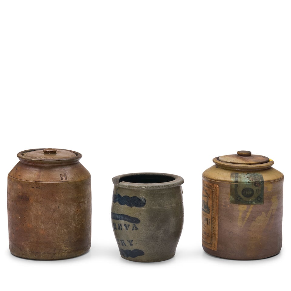 Two Covered Jars and a Small Crock New Jersey and Pennsylvania, late 19th century - 2