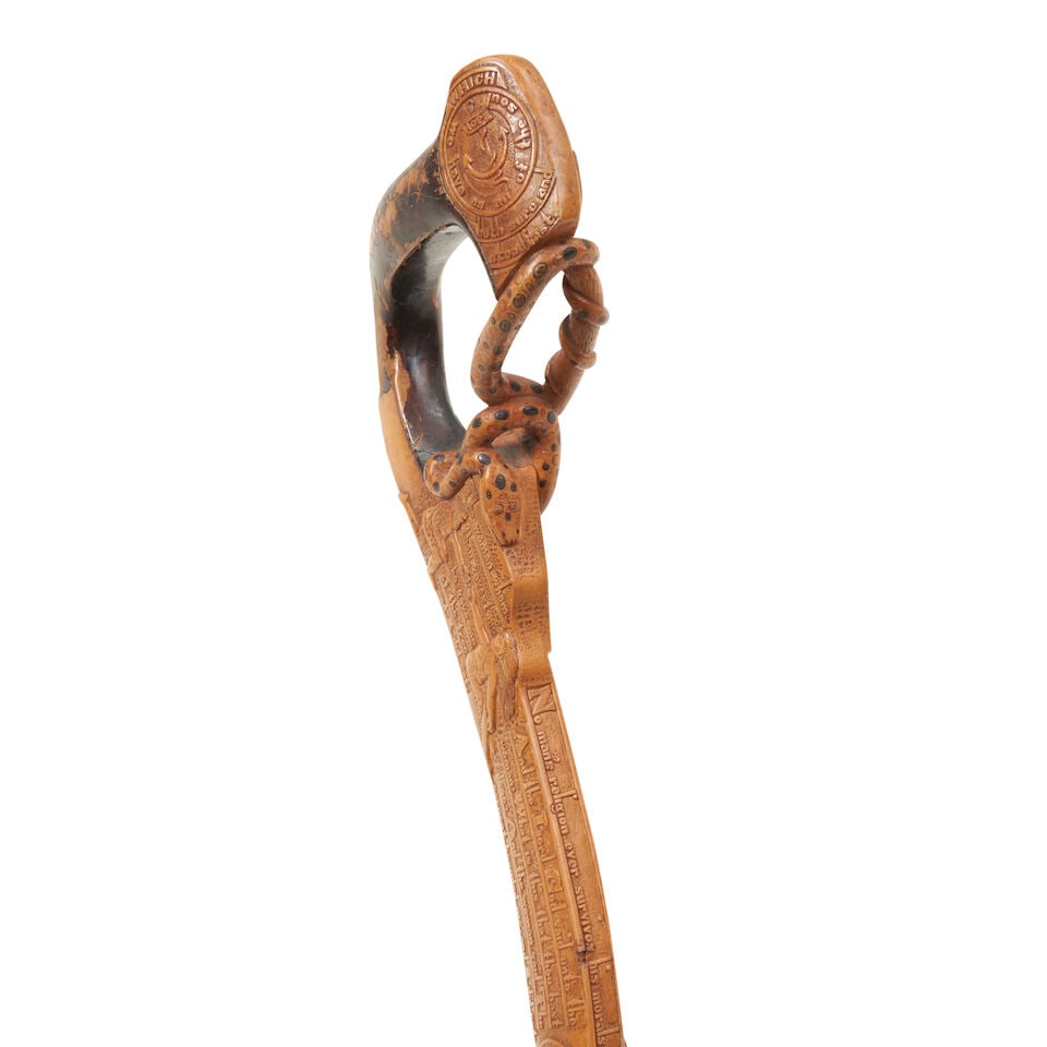 Extraordinary Carved Cane in the Form of a Handsaw Alanson Porter Dean (1812-88), Owego, New Yor... - 2