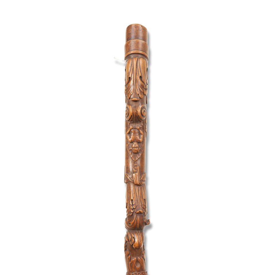 Carved Boxwood Walking Stick France, 18th century - 2