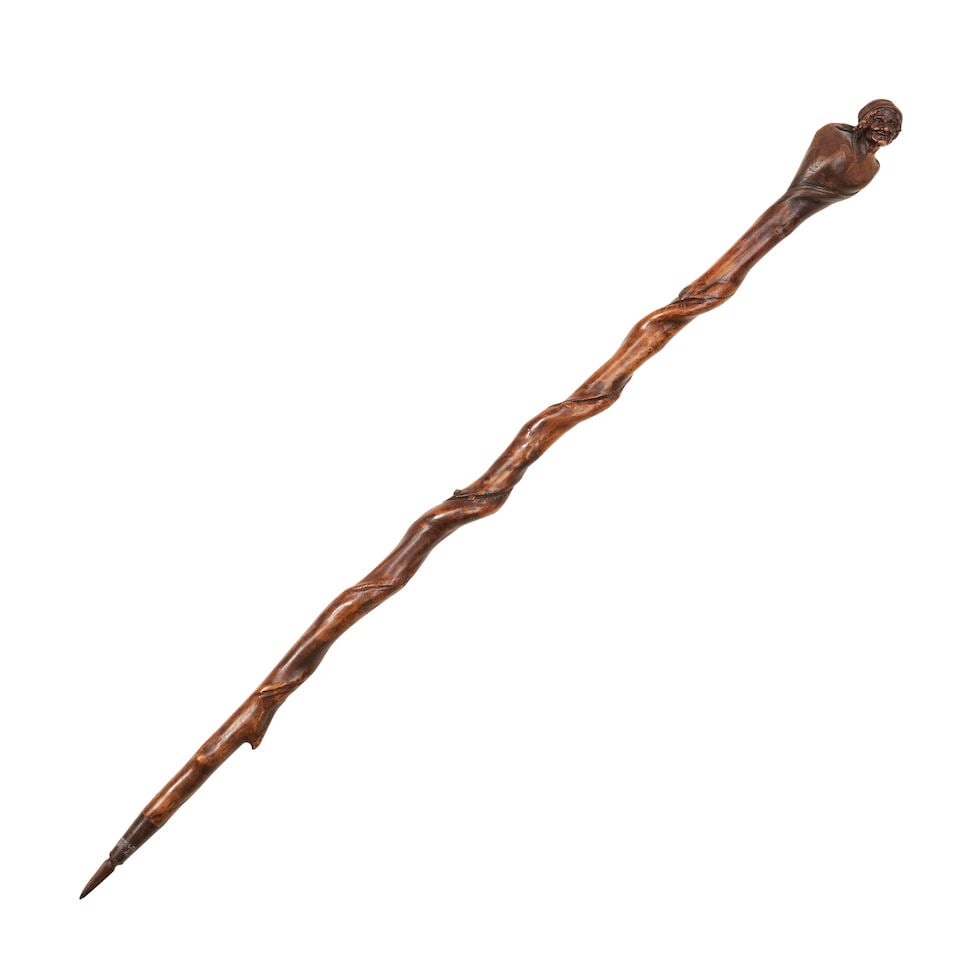 Carved Walking Stick Depicting an Old Woman Austria, c. 1855 - 2