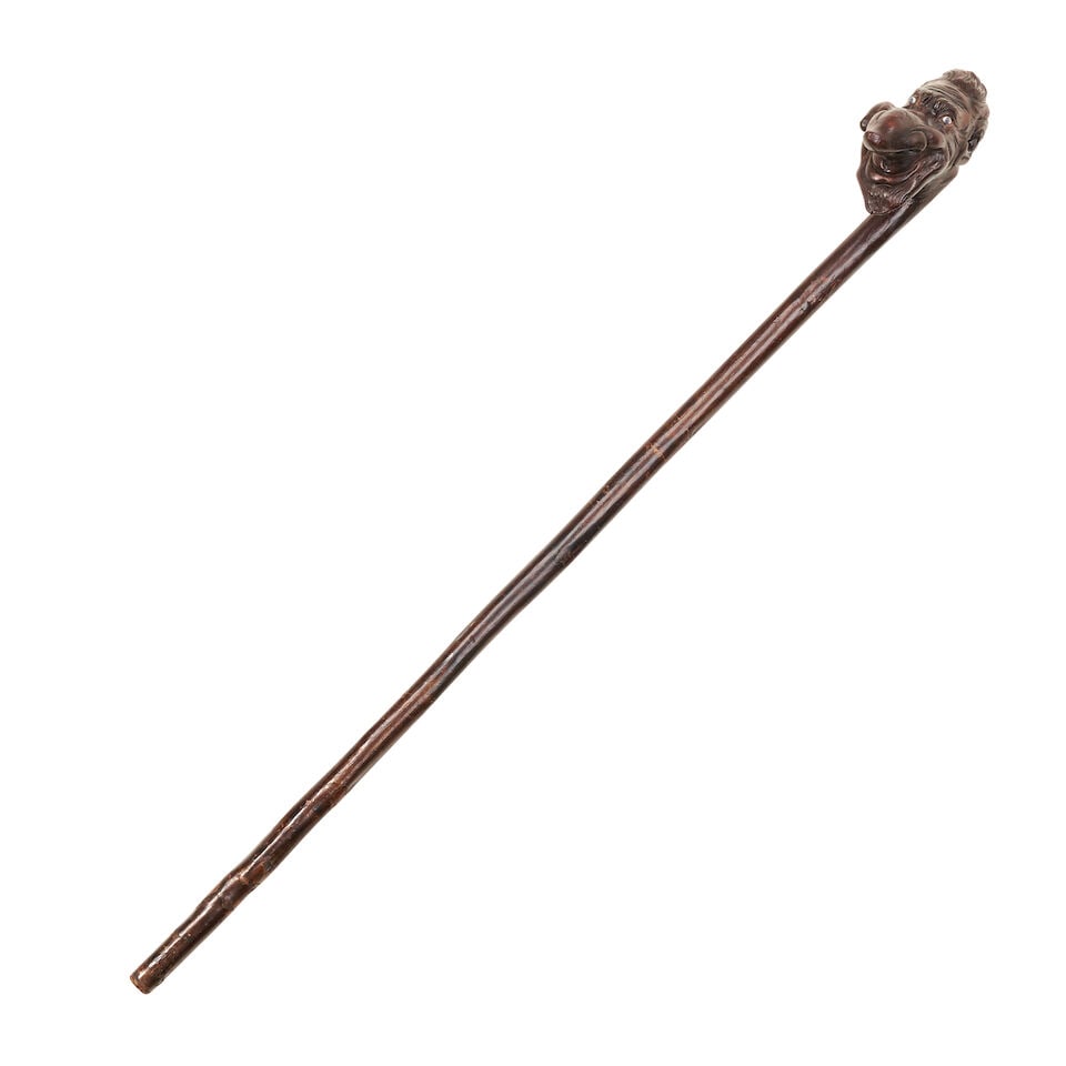Carved and Inlaid Cane Depicting a Grotesque Man Germany, c. 1850 - 2