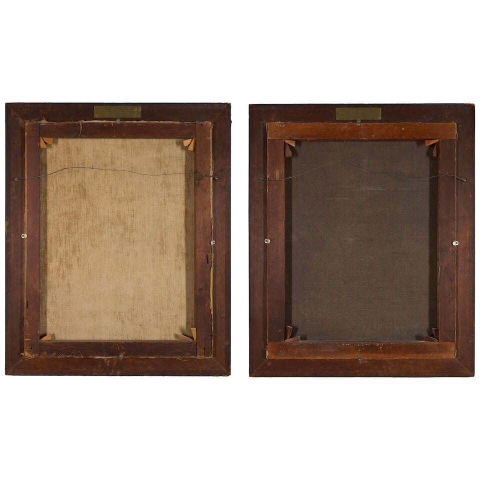 American School (19th Century) Two Portraits: Richard and Harriet Baldwin Eldred each 30 x 24 in... - 2