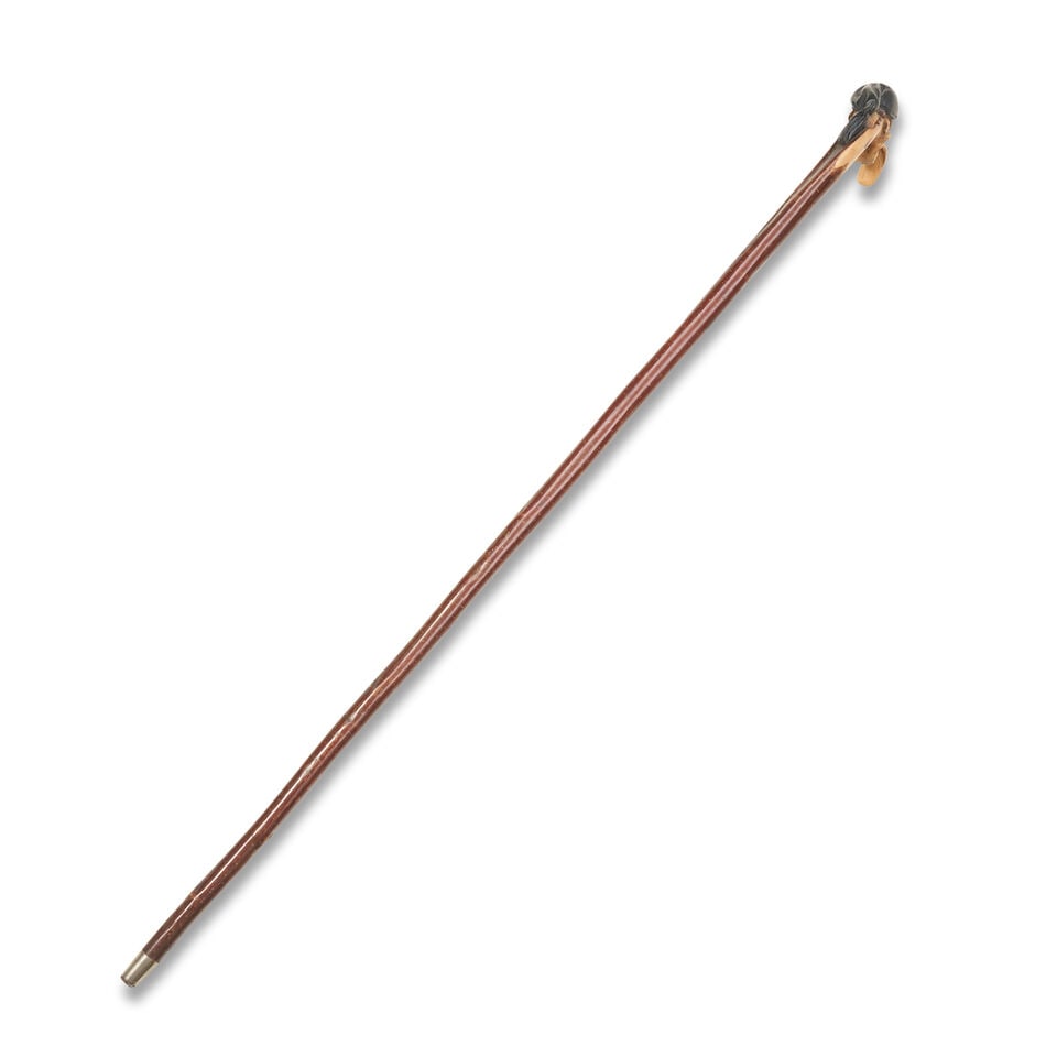 Carved, Inlaid, and Painted Cane of a Man with Long Nose England, c. 1875 - 2