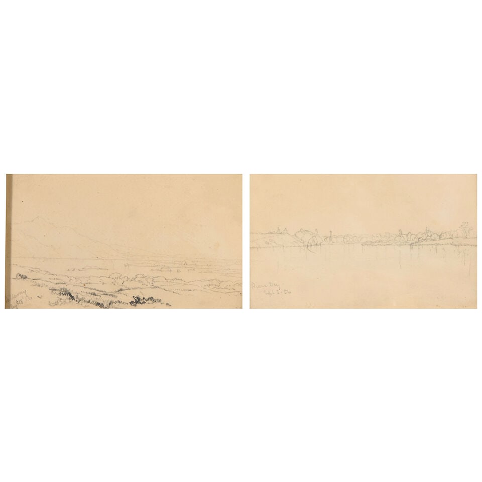 JOHN FREDERICK KENSETT (1816-1872) River Dee and Killarney: A Pair of Works 4 1/2 x 7 1/4 in. (1... - 2
