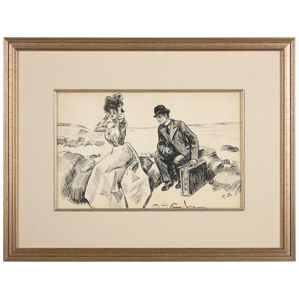 CHARLES DANA GIBSON (1867-1944) Mr. and Mrs. Cushman of Bennington, Vermont 9 1/2 x 15 in. (24.1... - 3