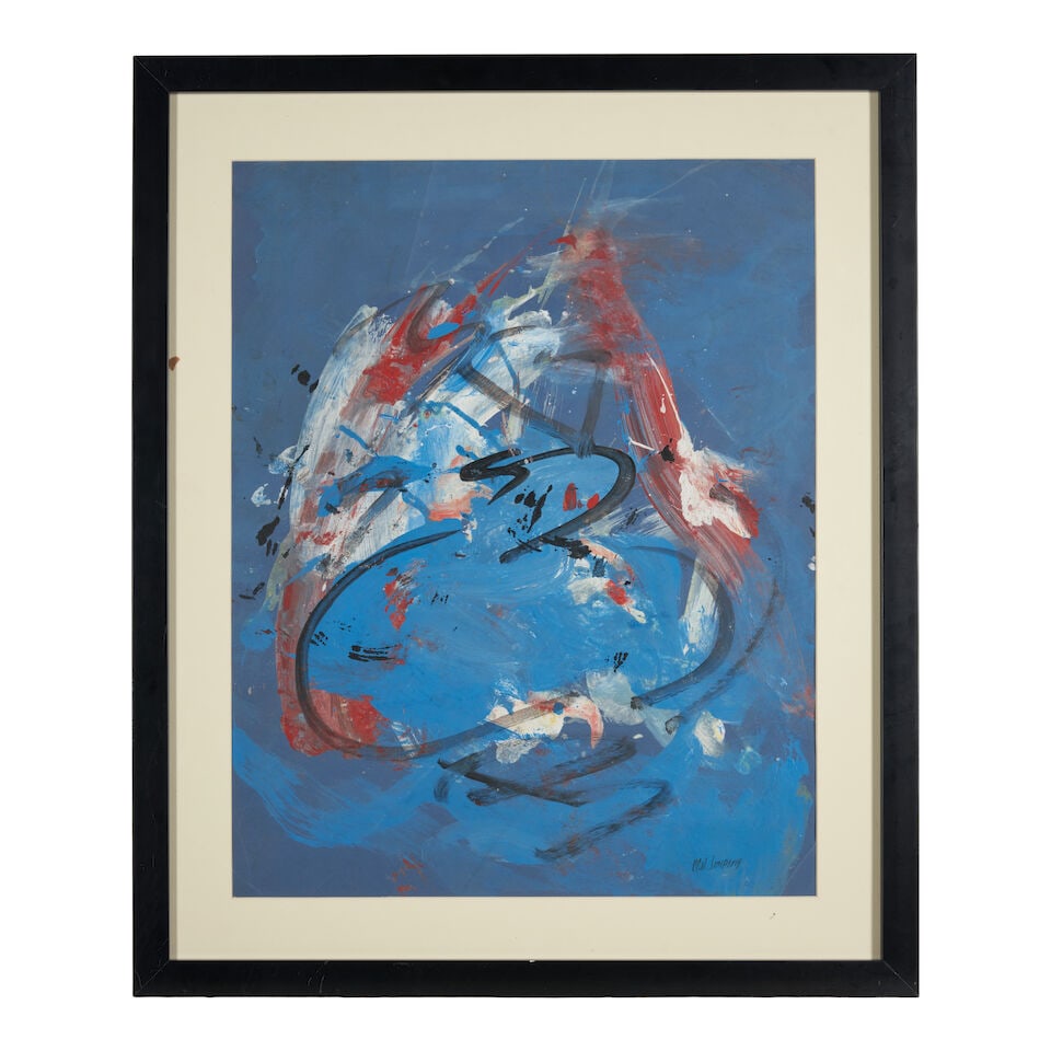 MERTON D. SIMPSON (1928-2013) Abstract in Red, Blue, and Black 23 x 18 1/2 in. (58.4 x 46.9 cm.) - 3