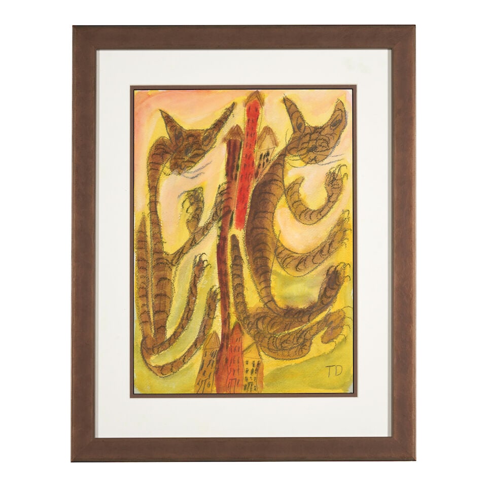 THORNTON DIAL (1928-2016) Cats in Town, 1991-1992 14 x 10 in. (35.5 x 25.4 cm.) (Executed in 199... - 3