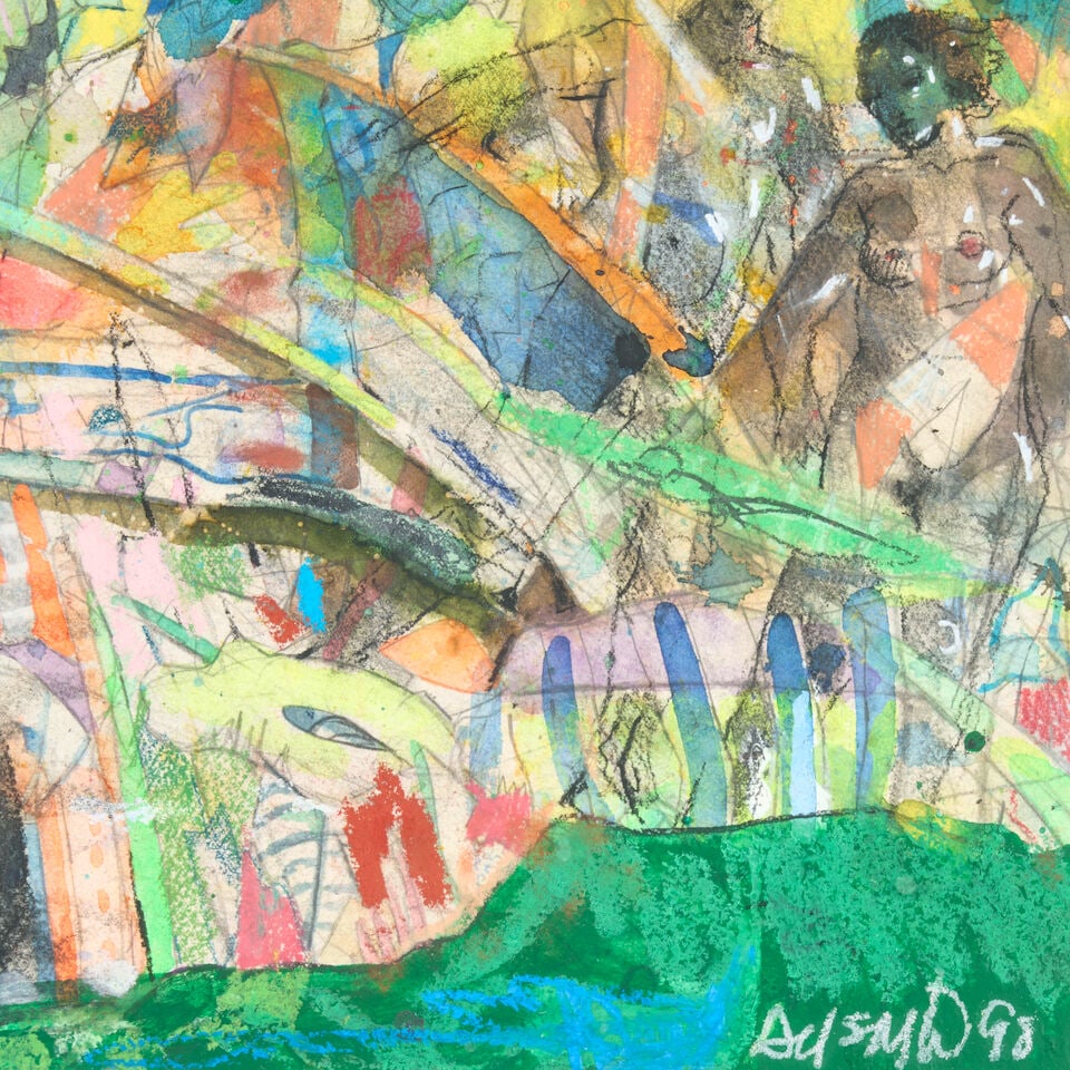 LOUIS J. DELSARTE (1944-2020) In the Garden 15 x 12 1/2 in. (38.1 x 31.7 cm.) (Executed in 1998.) - 2