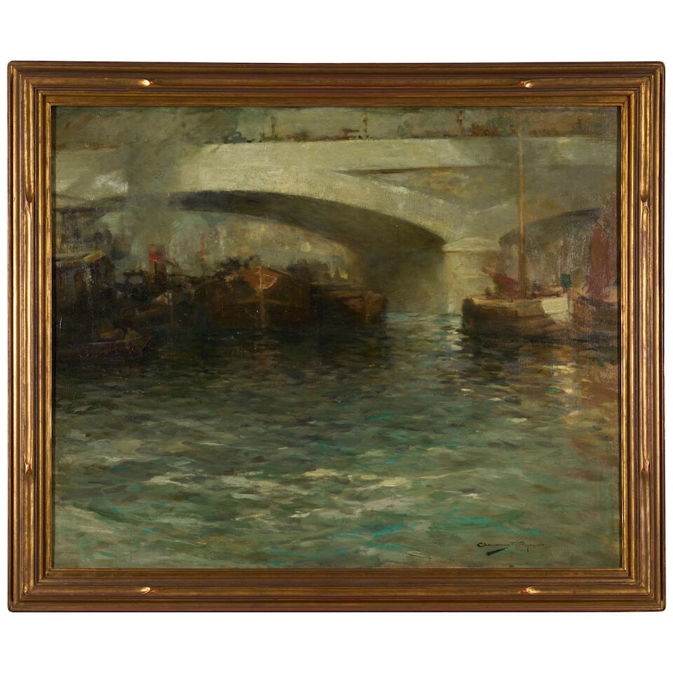 CHAUNCEY FOSTER RYDER (1868-1949) A Bridge in Fog 26 1/4 x 32 in. (66.7 x 81.3 cm.) - 3