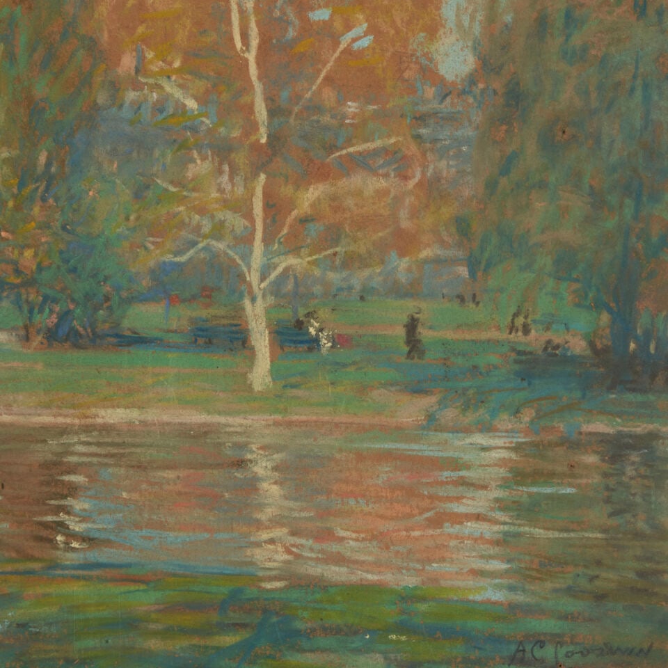 ARTHUR CLIFTON GOODWIN (1864-1929) Springtime in the Public Gardens 17 3/4 x 21 1/8 in. (45.1 x ... - 3