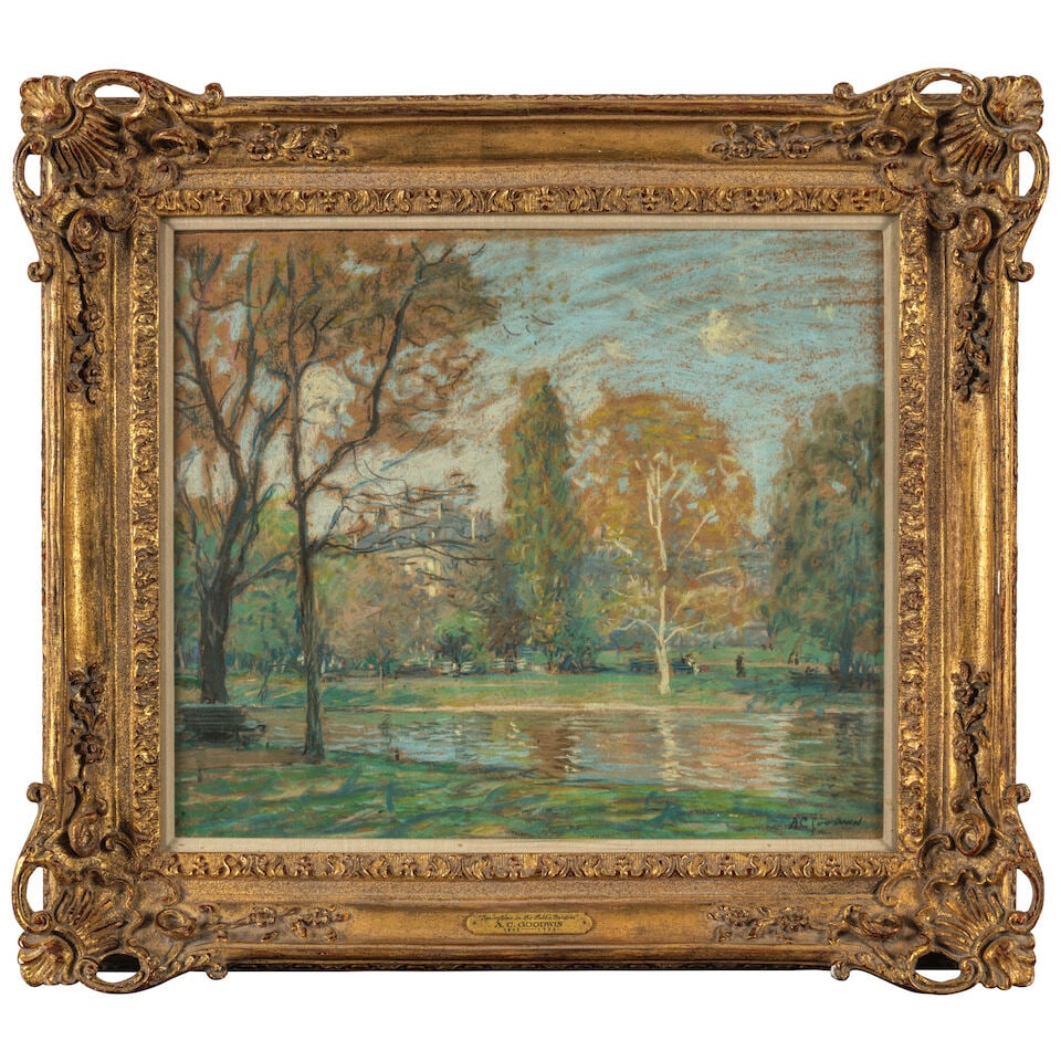 ARTHUR CLIFTON GOODWIN (1864-1929) Springtime in the Public Gardens 17 3/4 x 21 1/8 in. (45.1 x ... - 4