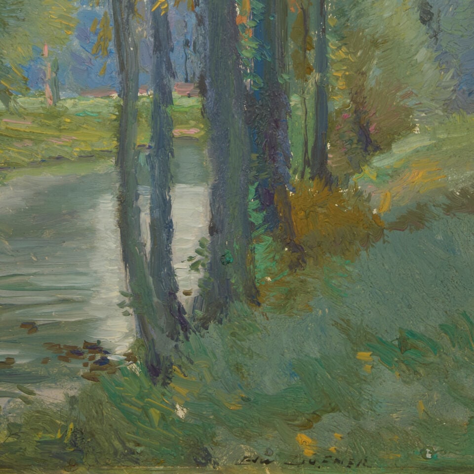 EDWARD DUFNER (1872-1957) Spring Landscape 7 1/2 x 9 1/2 in. (19.1 x 24.1 cm.) - 2