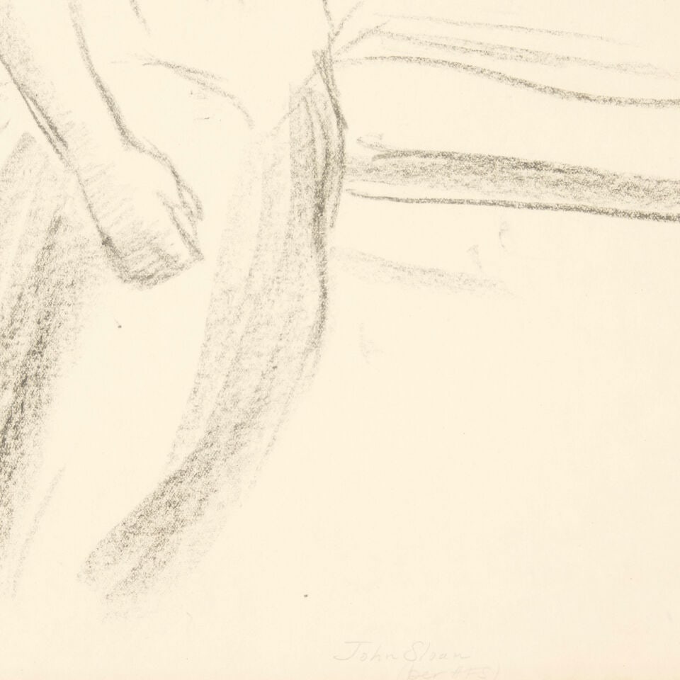 JOHN SLOAN (1871-1951) Girl Resting Against a Table sight 17 x 11 1/2 in. (43.2 x 29.2 cm.) - 2