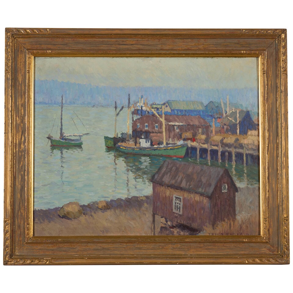 JOSEPH ELIOT ENNEKING (1881-1942) The Wharf 16 x 20 in. (40.6 x 50.8 cm.) - 3