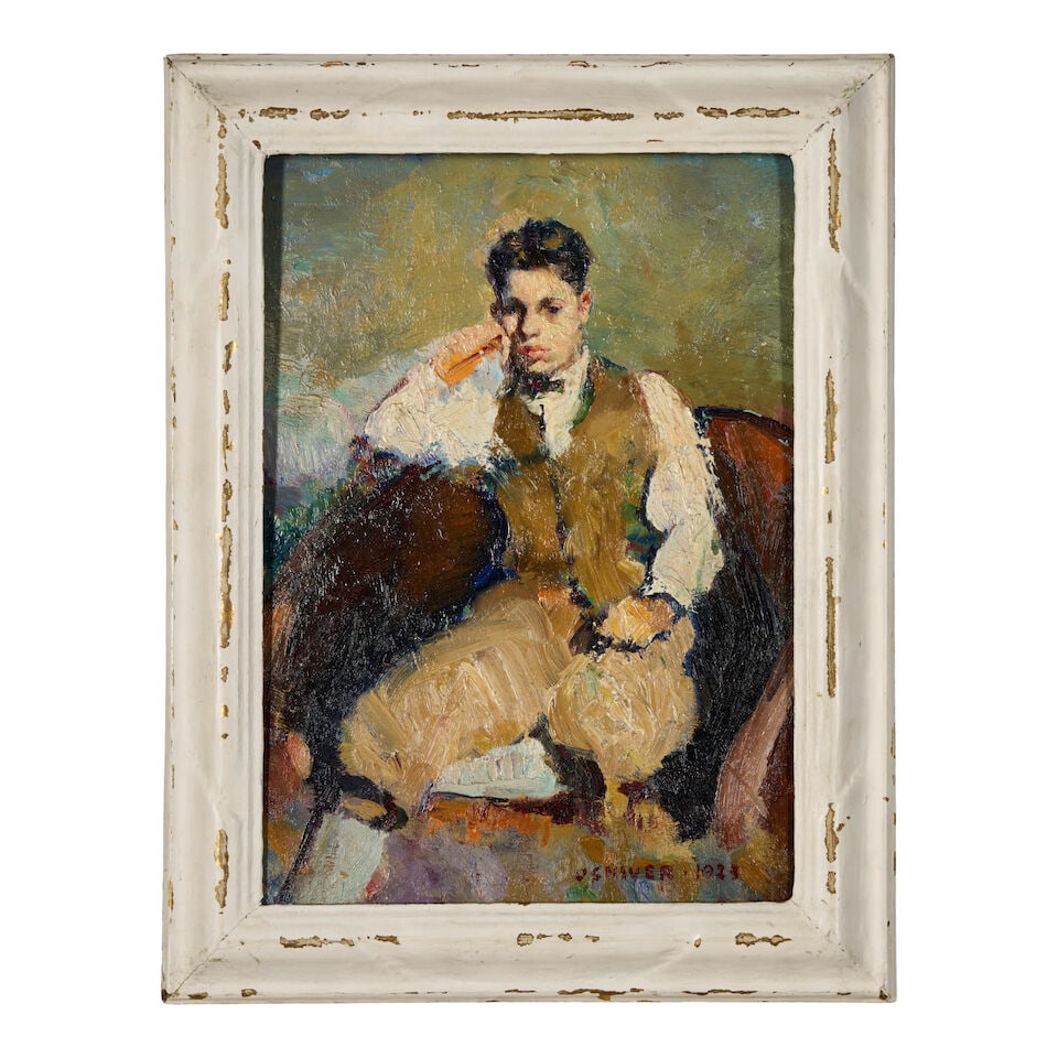 HARRY JAMES OSHIVER (1888-1974) Portrait of a Seated Young Man 13 3/8 x 9 1/2 in. (34 x 24.1 cm.... - 4