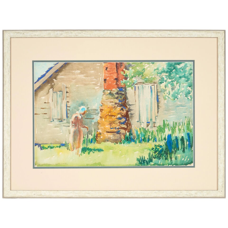 John Kelly Fitzpatrick (1888-1953) Woman in the Garden sight 13 x 19 1/2 in. (33 x 19.5 cm.) (Ex... - 2