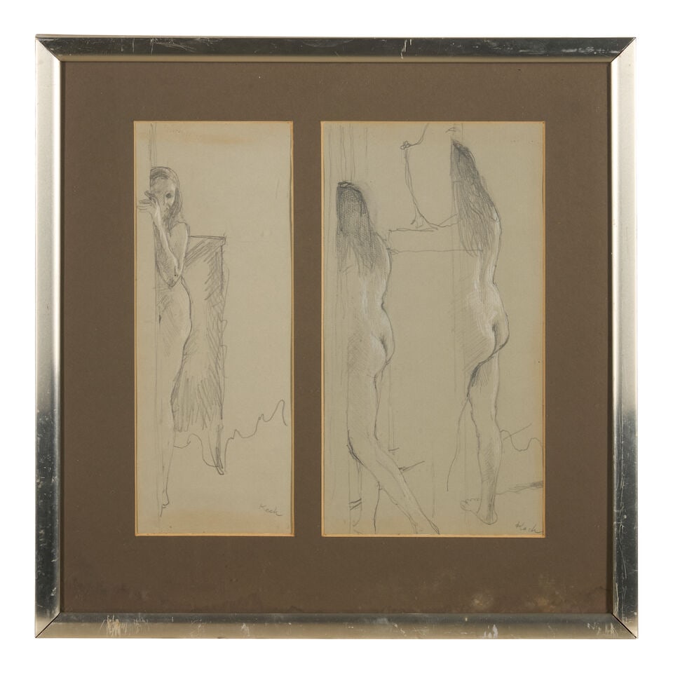 JOHN KOCH (1909-1978) Untitled (Two Studies of Patricia Windrow Klein) sight 11 1/4 x 4 in. (28.... - 4