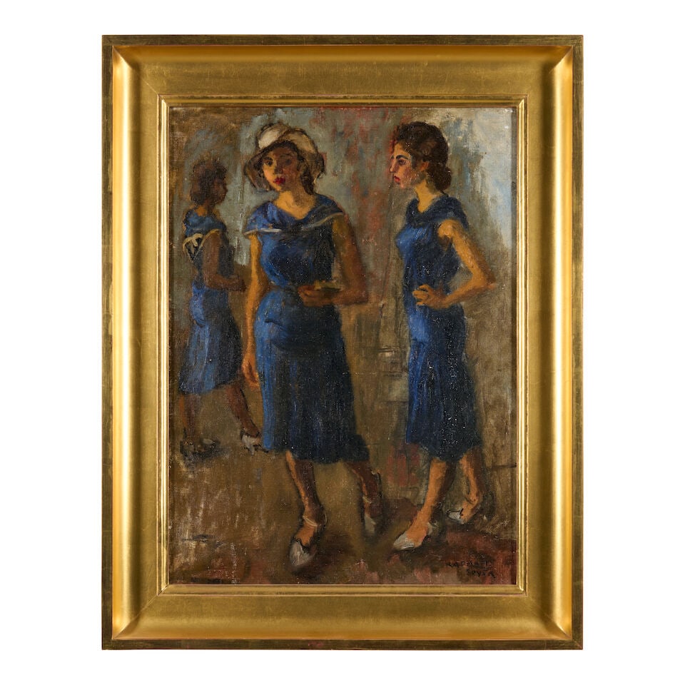 RAPHAEL SOYER (1899-1987) The Blue Dress 22 x 16 in. (55.8 x 40.6 cm.) - 2