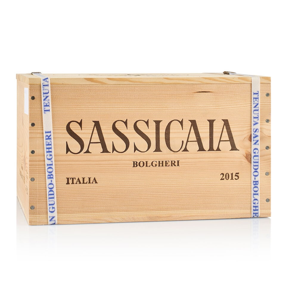 Tenuta San Guido, Bolgheri, Sassicaia, 2015 (6 x 750ml): Tenuta San Guido, Bolgheri, Sassicaia, 2015 (6 x 750ml) Region: Tuscany Packaging: original wooden case Miscellaneous: banded, not open This lot is subject to the following lot symbols:
