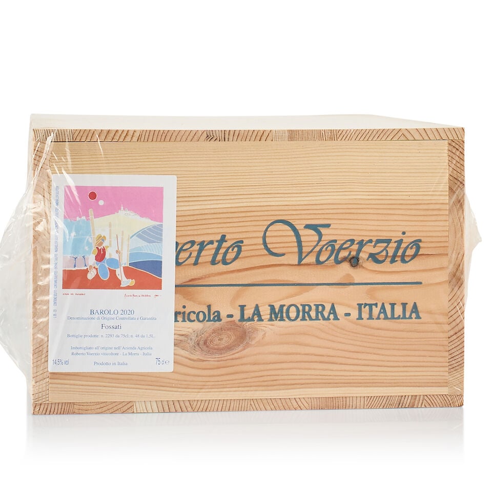 Roberto Voerzio, Barolo, Fossati, 2020 (6 x 750ml): Roberto Voerzio, Barolo, Fossati, 2020 (6 x 750ml) Region: Piedmont Packaging: original wooden case Miscellaneous: plastic wrapped, not open Alcohol Content: 14.5% This lot is subject to the
