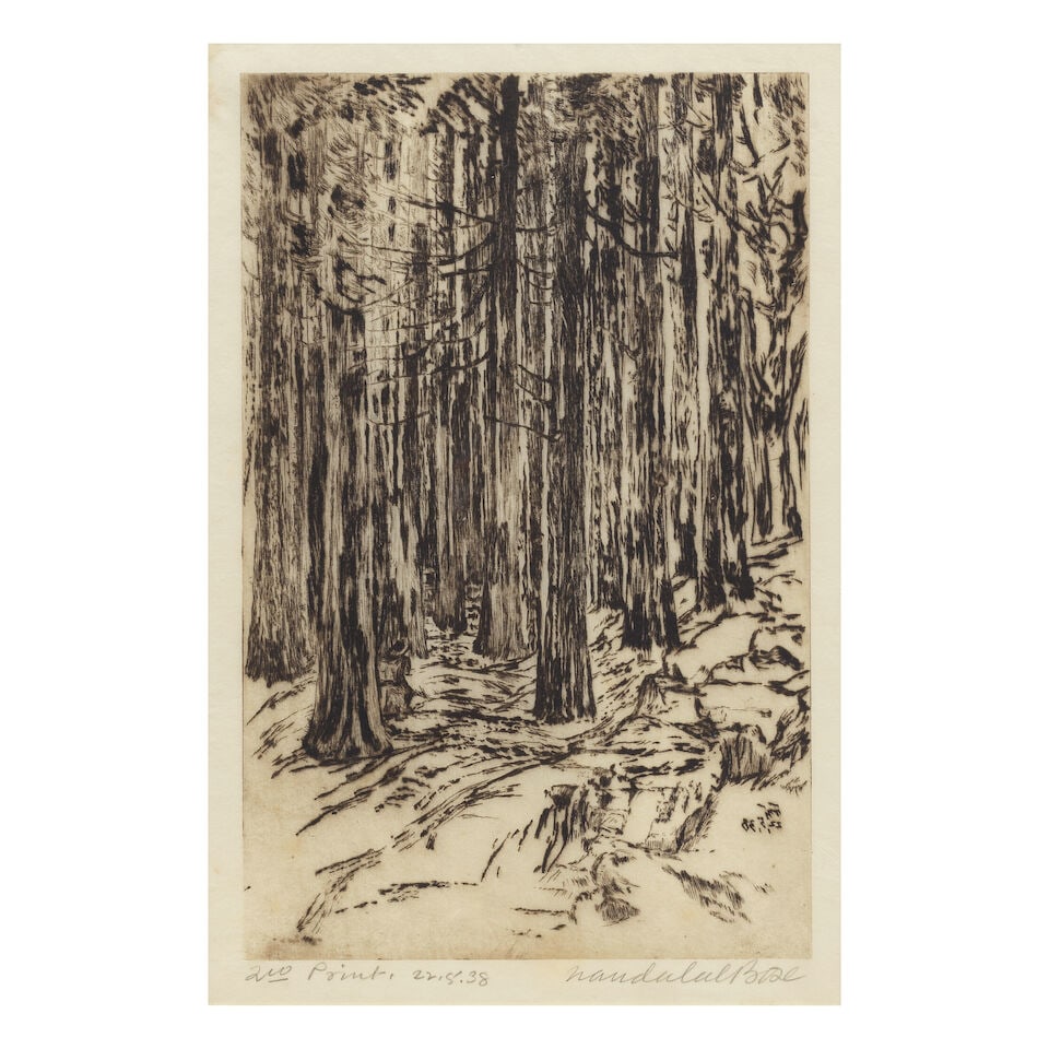 Nandalal Bose (1882-1966) Untitled (Trees) (1 of 3)