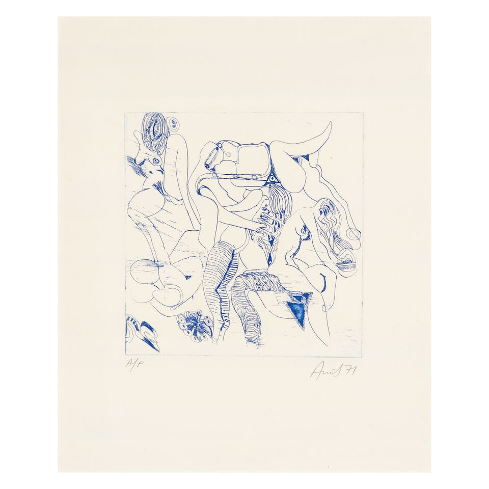 Avinash Chandra (1931-1991) Untitled (Figures) (1 of 2)