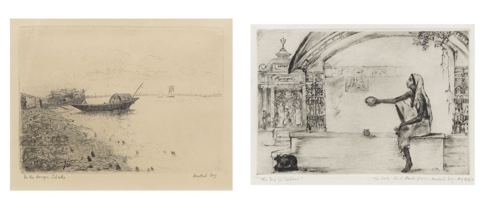 Mukul Dey (1895-1989) On the Ganges, Calcutta & 'The Day of the Festival' 14.6 x 19 cm (5 3/4 x ... (1 of 7)
