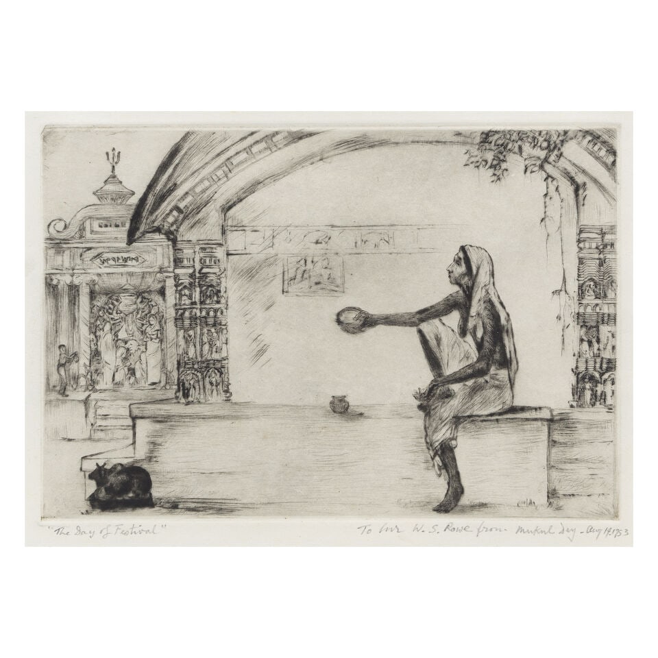 Mukul Dey (1895-1989) On the Ganges, Calcutta & 'The Day of the Festival' 14.6 x 19 cm (5 3/4 x ... - 3