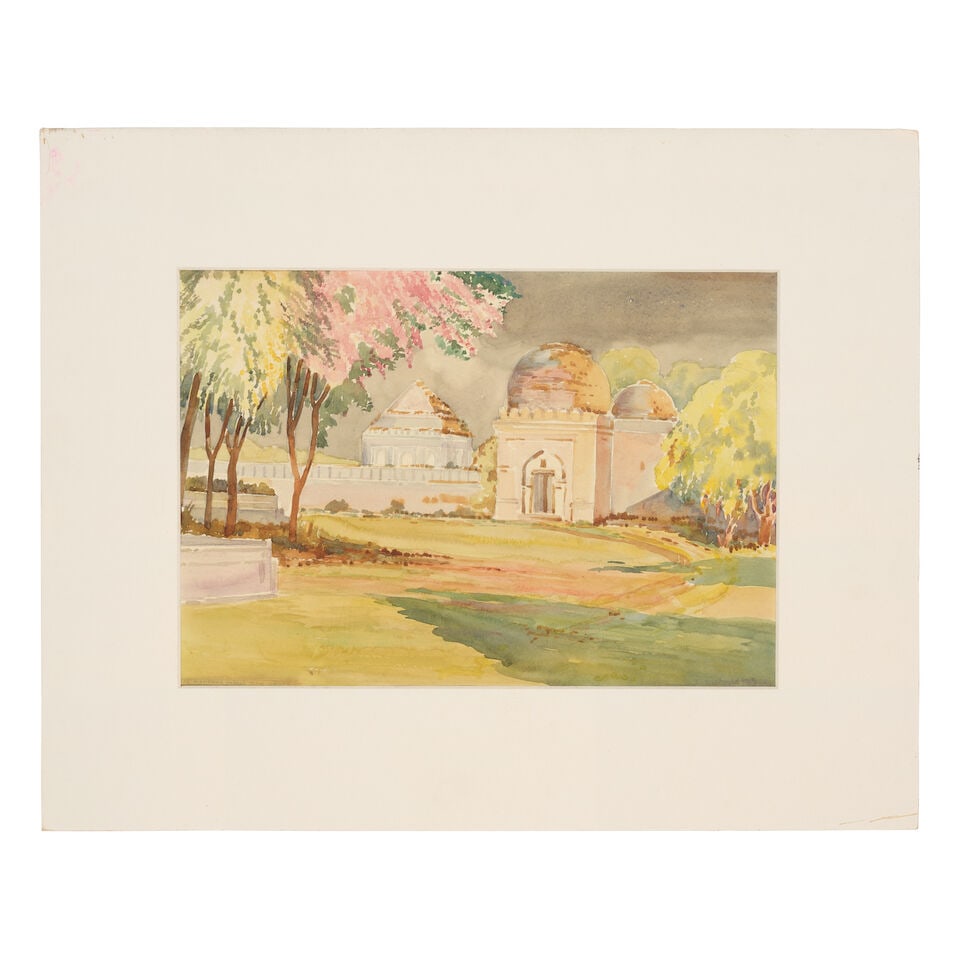 D.C. Joglekar (1896-1952) Mahamad Shaha's Tomb Nagar, A ship Near Mumbra Creek, Bhaiya 23.4 x 33... (1 of 7)