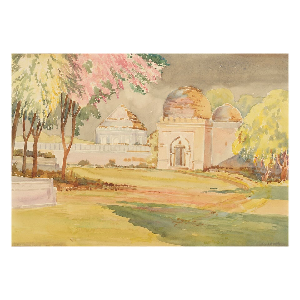 D.C. Joglekar (1896-1952) Mahamad Shaha's Tomb Nagar, A ship Near Mumbra Creek, Bhaiya 23.4 x 33... - 2