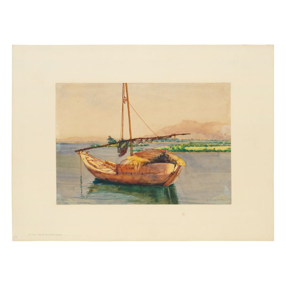 D.C. Joglekar (1896-1952) Mahamad Shaha's Tomb Nagar, A ship Near Mumbra Creek, Bhaiya 23.4 x 33... - 6