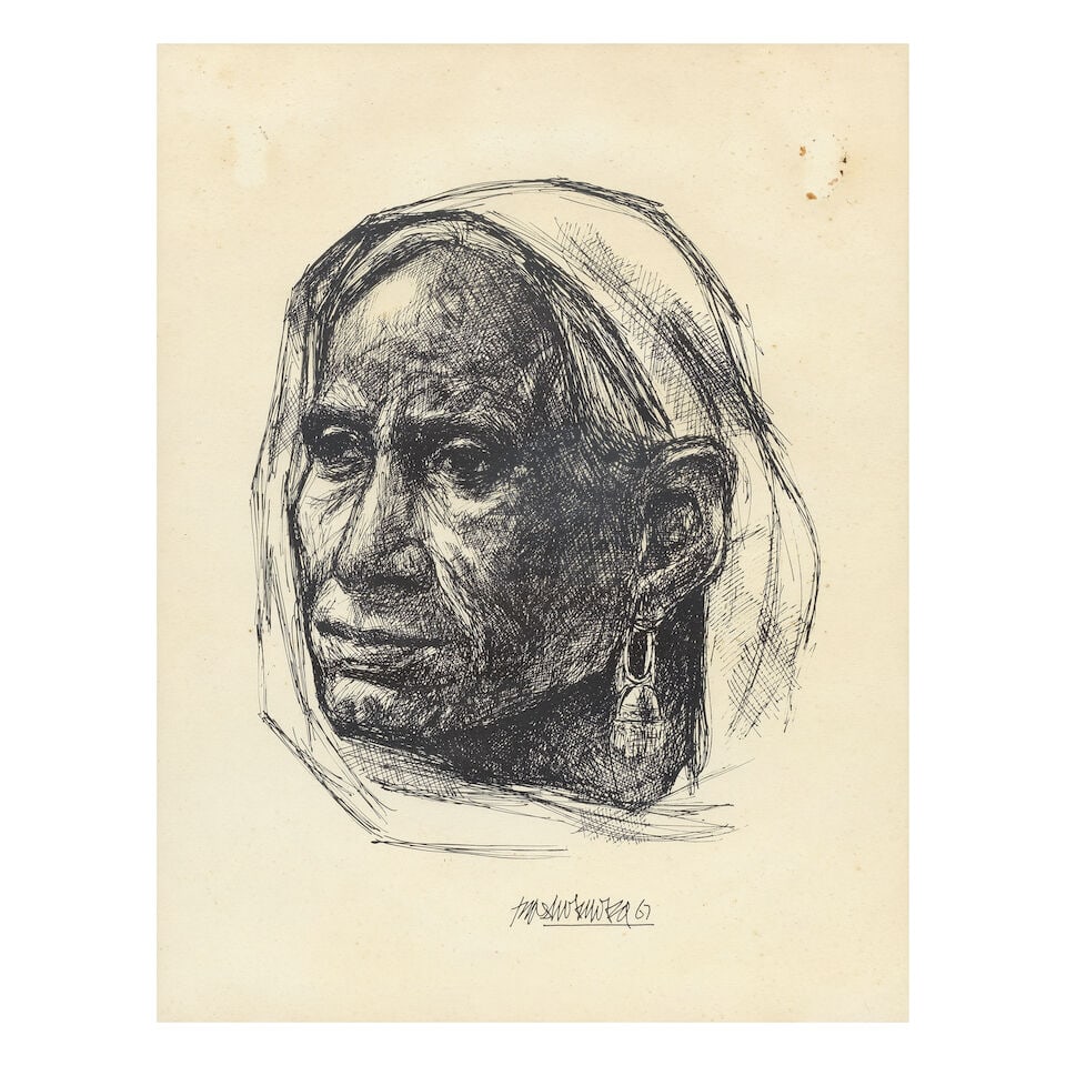 Bashir Mirza (1941-2000) Four Untitled Lithos (People of Pakistan Series) 38 x 29 cm (14 15/16 ... - 5