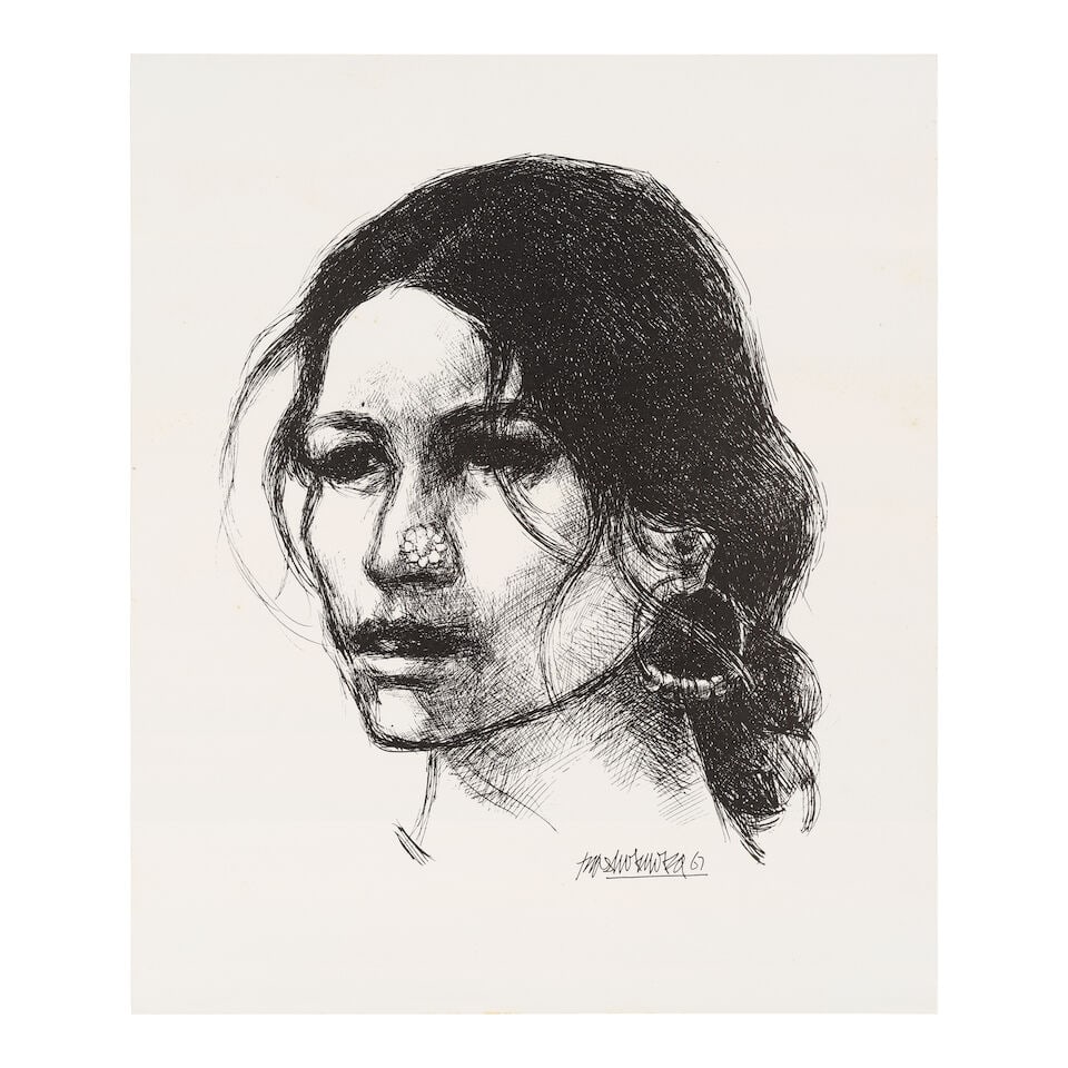 Bashir Mirza (1941-2000) Four Untitled Lithos (People of Pakistan Series) 38 x 29 cm (14 15/16 ... - 7