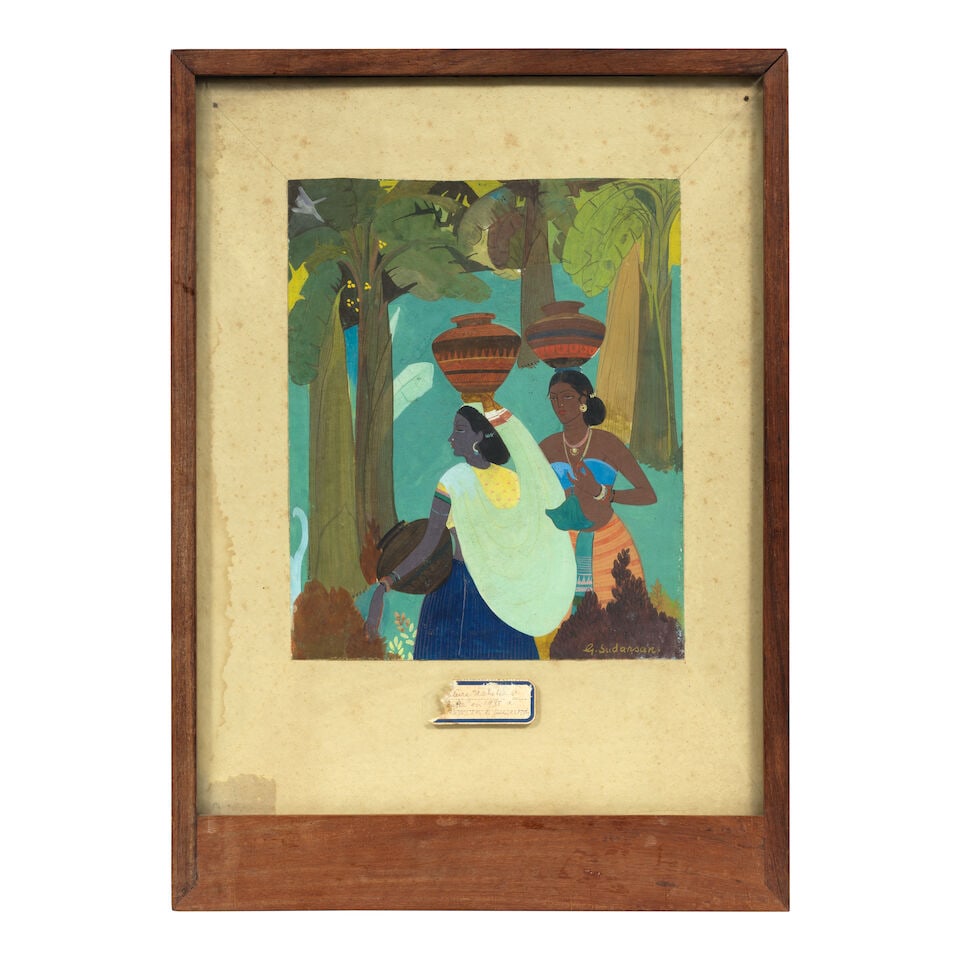 G. Sudarshan (B. Unknown) Untitled (Village Maids) - 2