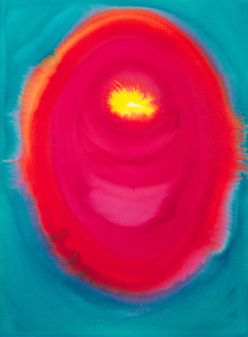 Prafulla Mohanti (B.1936) Untitled (Red): Prafulla Mohanti (B.1936) Untitled (Red) watercolour on paper, framed 74 x 54.4cm (29 1/8 x 21 7/16in). Footnotes: Provenance Property from a private collection, UK. Acquired from the artist. Mohanti