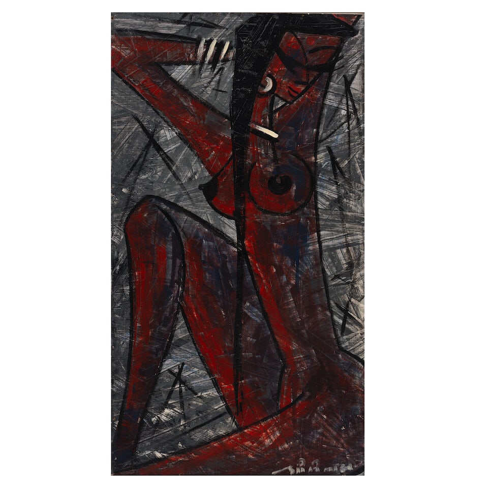 Shrinivas (C.1955) Untitled (Red Woman) (1 of 3)