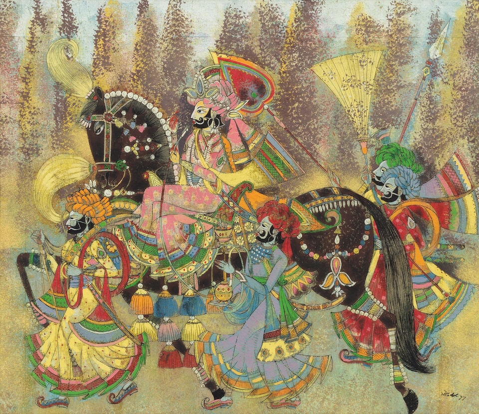 Vinayak Godkar (B.1953) Untitled (Prince on horseback) (1 of 3)