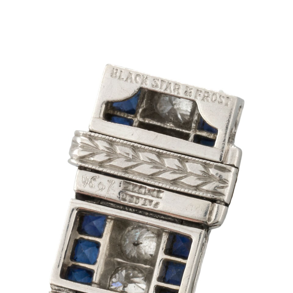 BLACK STARR & FROST: AN ART DECO PLATINUM, SAPPHIRE, AND DIAMOND BRACELET - 3