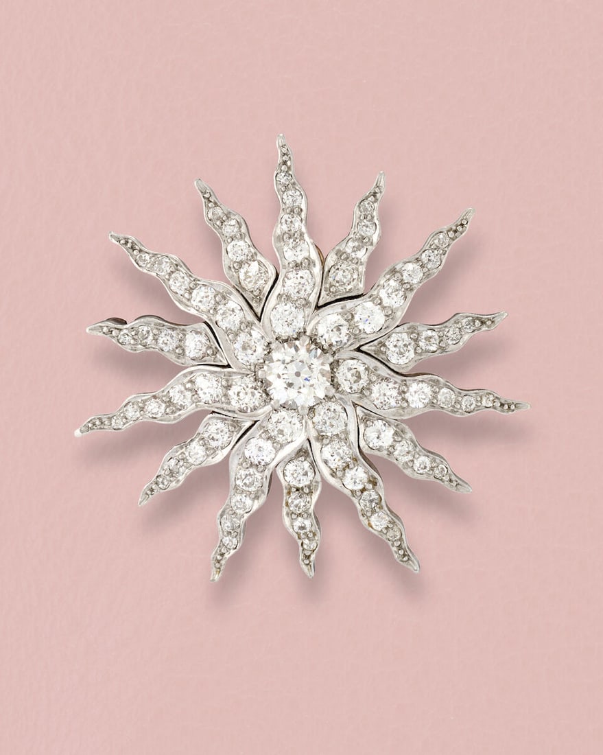AN ANTIQUE DIAMOND SUNBURST PENDANT/BROOCH, CIRCA 1890 - 3
