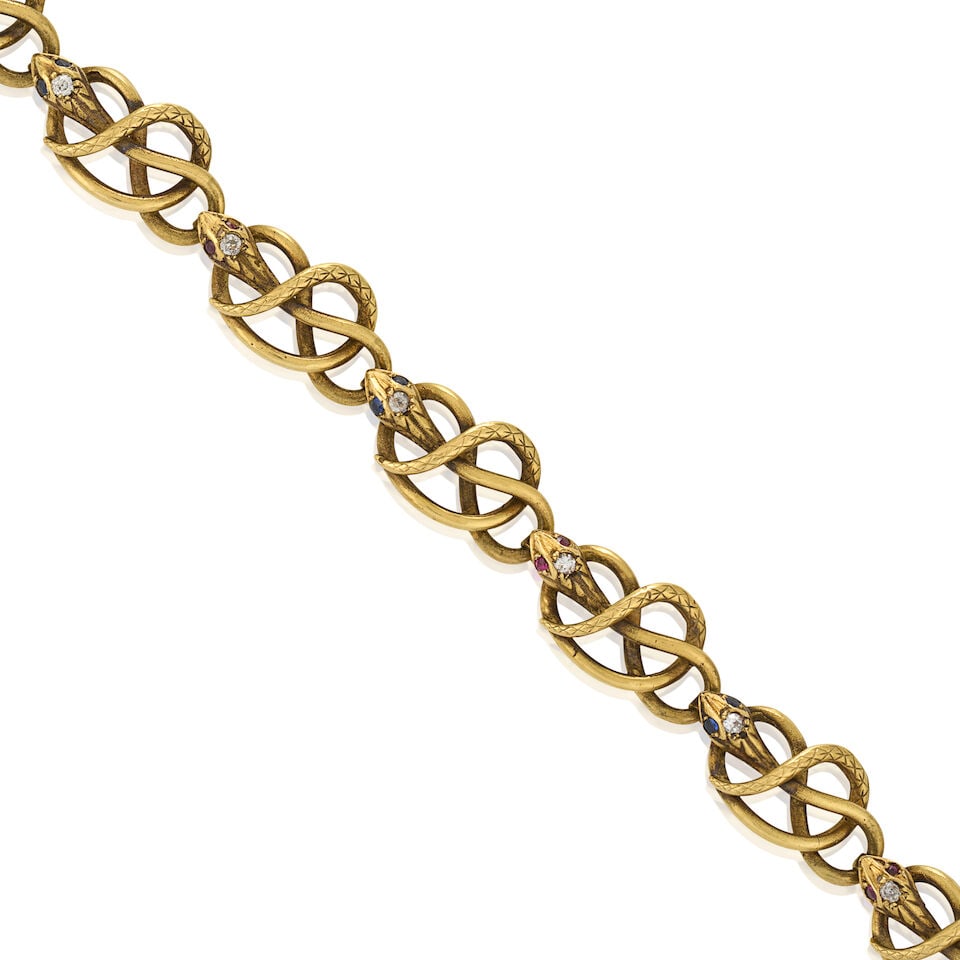 AN ANTIQUE GOLD GEM-SET CONVERTIBLE SUITE - 4