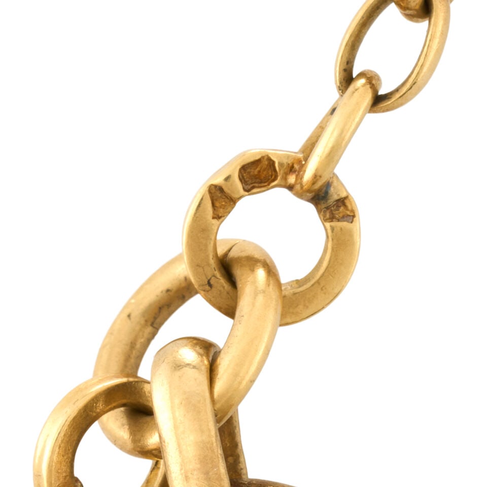 AN ANTIQUE 18K GOLD LONG CHAIN, FRANCE - 3