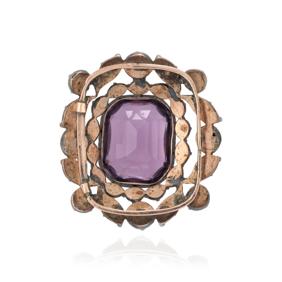 AN ANTIQUE AMETHYST, PEARL, AND DIAMOND BRACELET - 2
