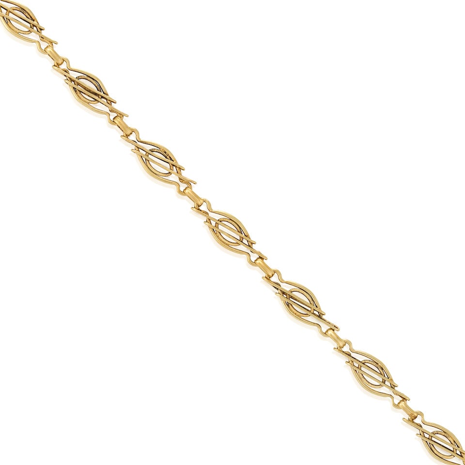 AN ANTIQUE GOLD CHAIN - 3