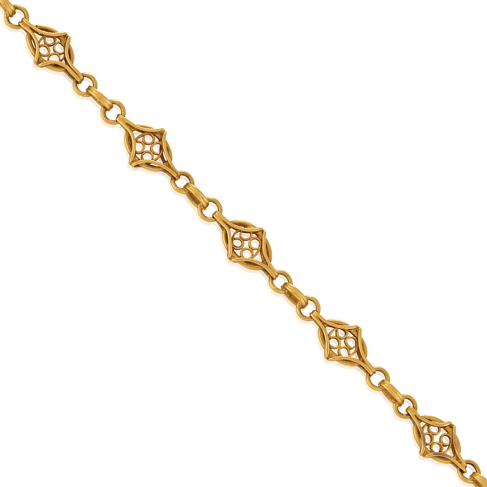 AN ANTIQUE GOLD CHAIN - 3