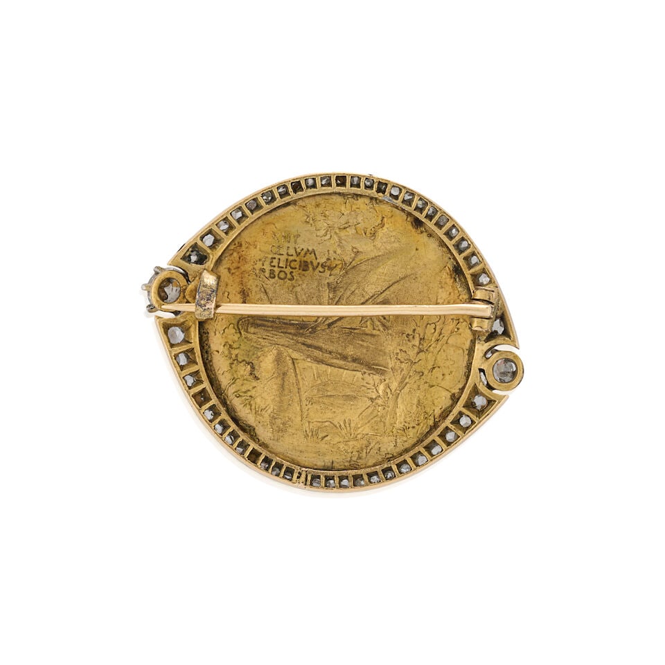 FREDERIC-CHARLES VICTOR DE VERNON: A GOLD AND DIAMOND BROOCH, FRANCE - 3