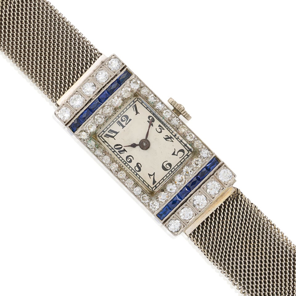 AN ART DECO DIAMOND WRISTWATCH - 4