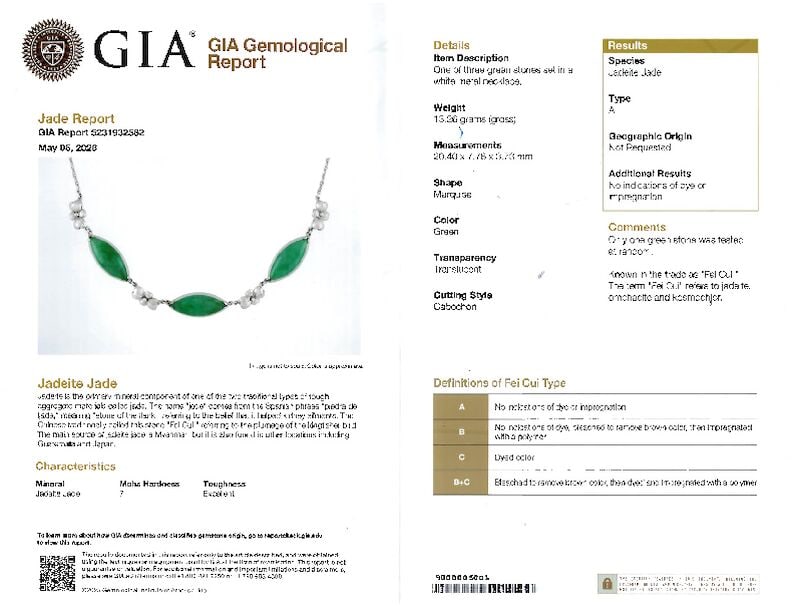 A 14K WHITE GOLD AND JADEITE NECKLACE - 6